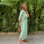 Vestido kaftan em viscose floral c/ dec v recorte no busto - loja online