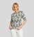 BLUSA DECOTE CANOA EM MALHA VISCOLYCRA ESTAMPA ETNICA C/ MG 3/4 C/ FENDA