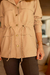 Parka em viscose sarjada c/bolsos