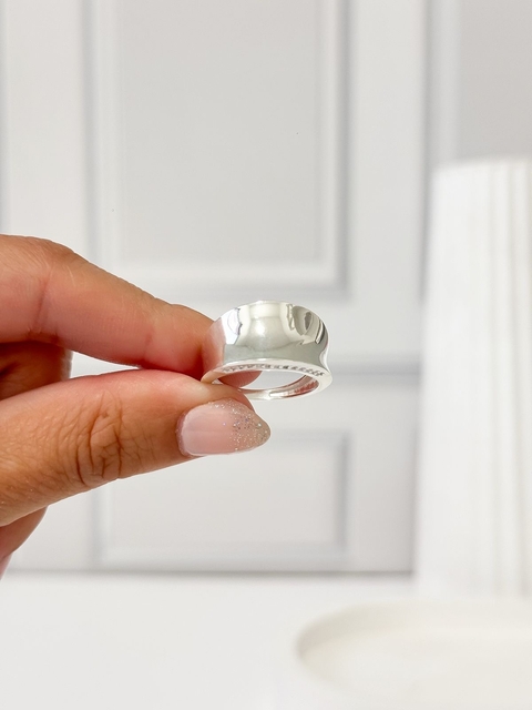 ANILLO ANCHO Y MICROPAVE PLATA 925 - comprar online