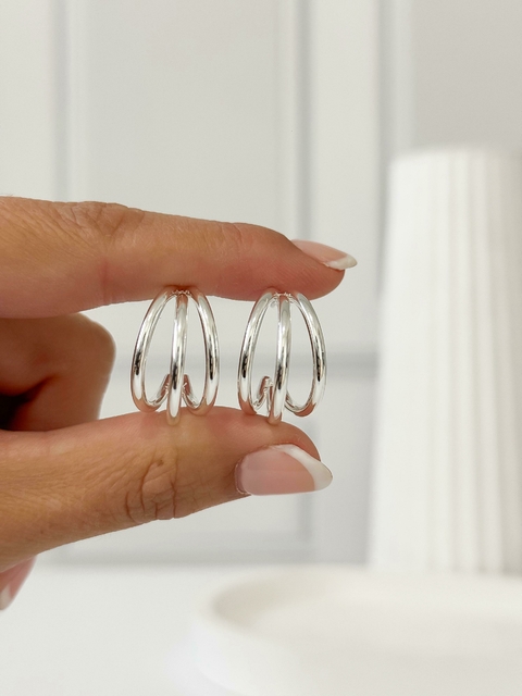 AROS MEDIA LUNA TRIPLE ACERO BLANCO - comprar online