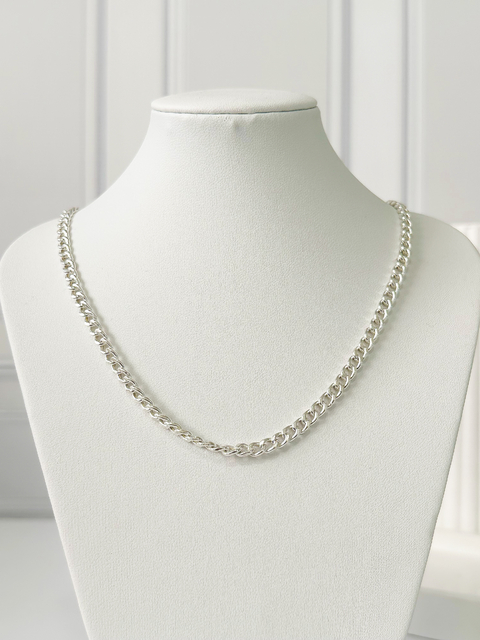 CADENA CUBANA MEDIANA 60CM PLATA 925 - comprar online