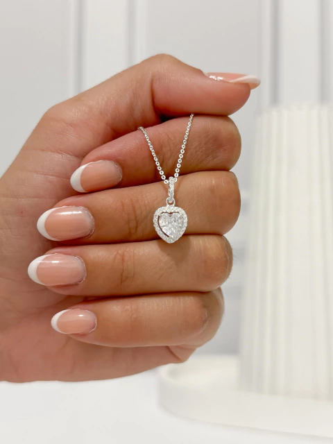 CADENA DIJE CORAZON SWAROVSKI PLATA 925 - comprar online
