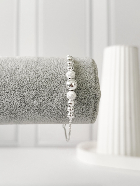 PULSERAS BOLITAS DEGRADE MARTELADAS PLATA 925 - comprar online