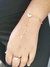 Pulseira com Anel Corações e Bolinhas em Aço Dourado - comprar online