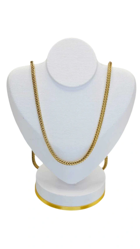 Cordão Masculino Importado 4 Lados Médio 60cm em Aço Dourado