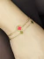 Pulseira Dupla Trevo Resinado em Aço Dourado
