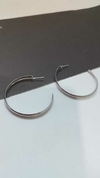 Argola Trabalhada 4cm Balãozinho em Aço Inox