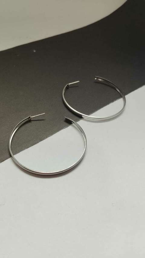 Argola Fio Chapa 5cm em Aço Inox