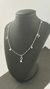 Chocker Coração Vazado Torto Chave e Pedra em Aço Inox