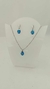 Colar Conjunto Pedra Azul em Aço Inox