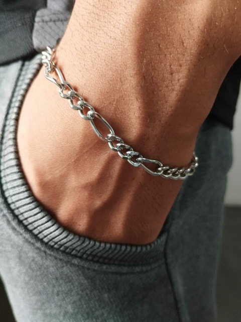 Pulseira Masculina 3 em 1 G 21cm em Aço Inox