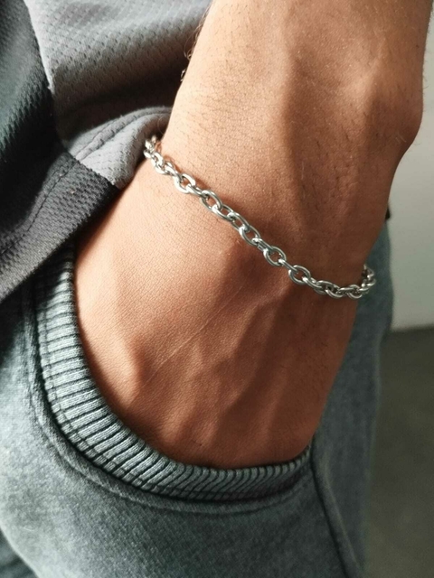 Pulseira Masculina ACC794 21cm em Aço Inox