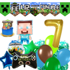 COMBO DE GLOBOS MINECRAFT 17 ART.