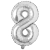 GLOBO NUMERO METALIZADO PLATEADO 70CM. - comprar online