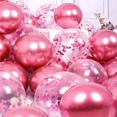 GLOBO LATEX CHROMADO Y CON CONFETI 12" en internet