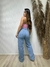 Calça Wide Leg Jeans Botão Encapado - comprar online
