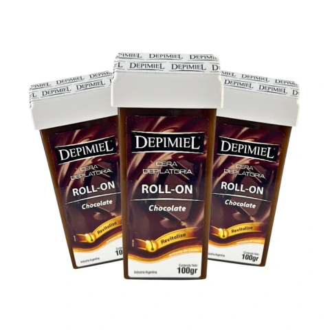Kit X3 Ceras Roll On Chocolate Revitalizante Depimiel