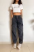Calça Jeans Cargo Reta, Marmorizado, Unissex (P ao GG) na internet