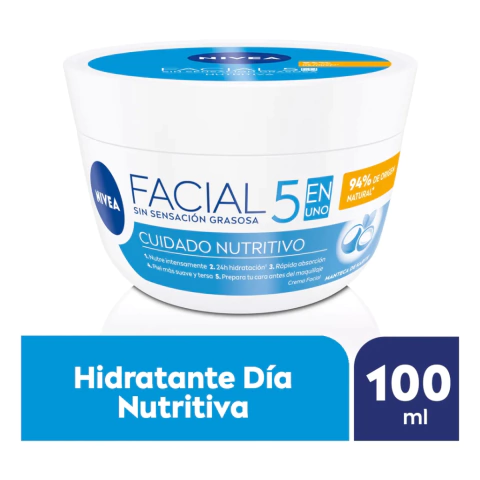 CREMA FACIAL NIVEA NUTRITIVA 5 EN 1 X 100 ML
