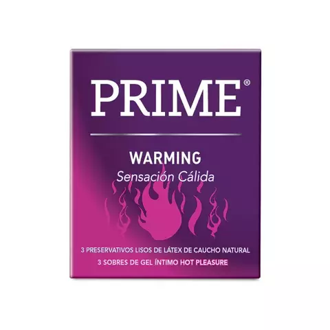 PRESERVATIVO DE LATEX PRIME WARMING CALIDO X 3 U