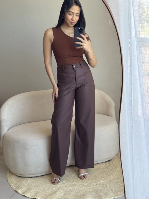 Calça em couro Margot