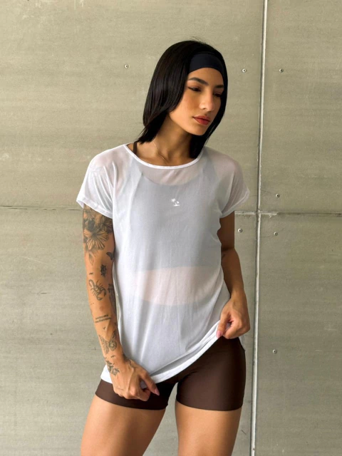 CAMISA LONGA TULE BRANCO - comprar online