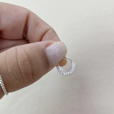 Piercing Daith Helix Fio Duplo Liso Zircônia