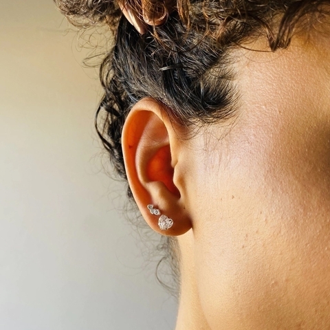 Brinco Zirconia Coração 6Mm