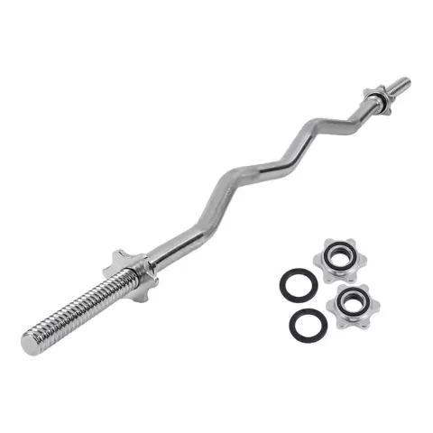Barra Ez Pesas Maciza W Curva Gym Curl 1.2 Mt Acero + Roscas - comprar online