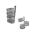 ORGANIZADOR PORTA CLIPS 3 PISOS MATISSE METALICO PLATEADO O NEGRO