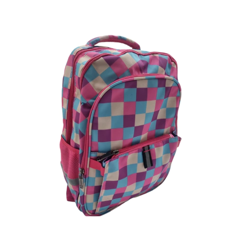 MOCHILA ESCOLAR CUADRILLE COLOR ROSA KIBURI