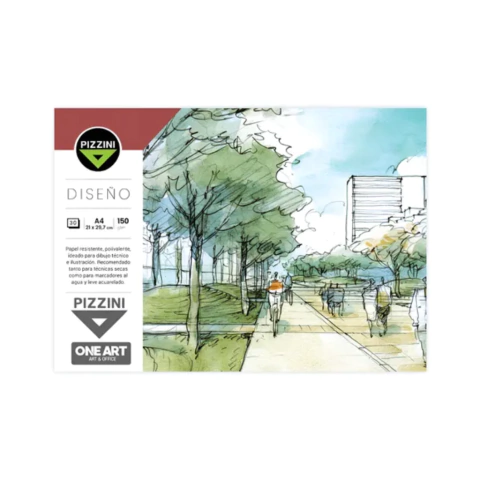 BLOCK A4 PIZZINI DISEÑO 30 HOJAS TAMAÑO 21X29,7cm 150GRS - comprar online