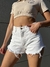 SHORT JEAN Off White (costuras doradas) - comprar online