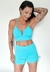 Short cadarço lateral Azul aqua na internet