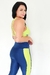 Legging recorte lateral marinho com neon - loja online