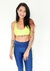 Legging recorte lateral marinho com neon - comprar online