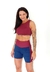 Short midi recorte lateral Marinho com Vinho - comprar online