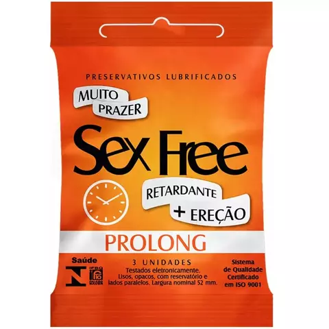 Preservativo Prolong Com 3 Unidades - Sex Free