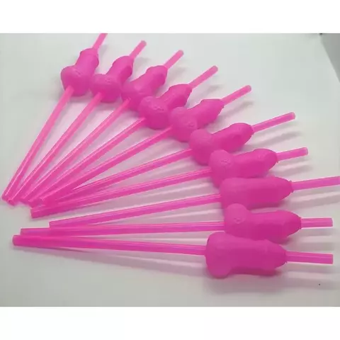 Canudo Erótico Pênis Pink PCT 10 un.
