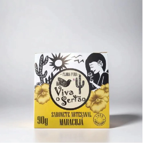 SABONETE ARTESANAL MARACUJA 90G VIVA O SERTAO FLORA PURA