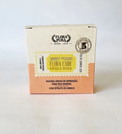 SABONETE ARTESANAL ARGILA ROSA 90G FLORA PURA