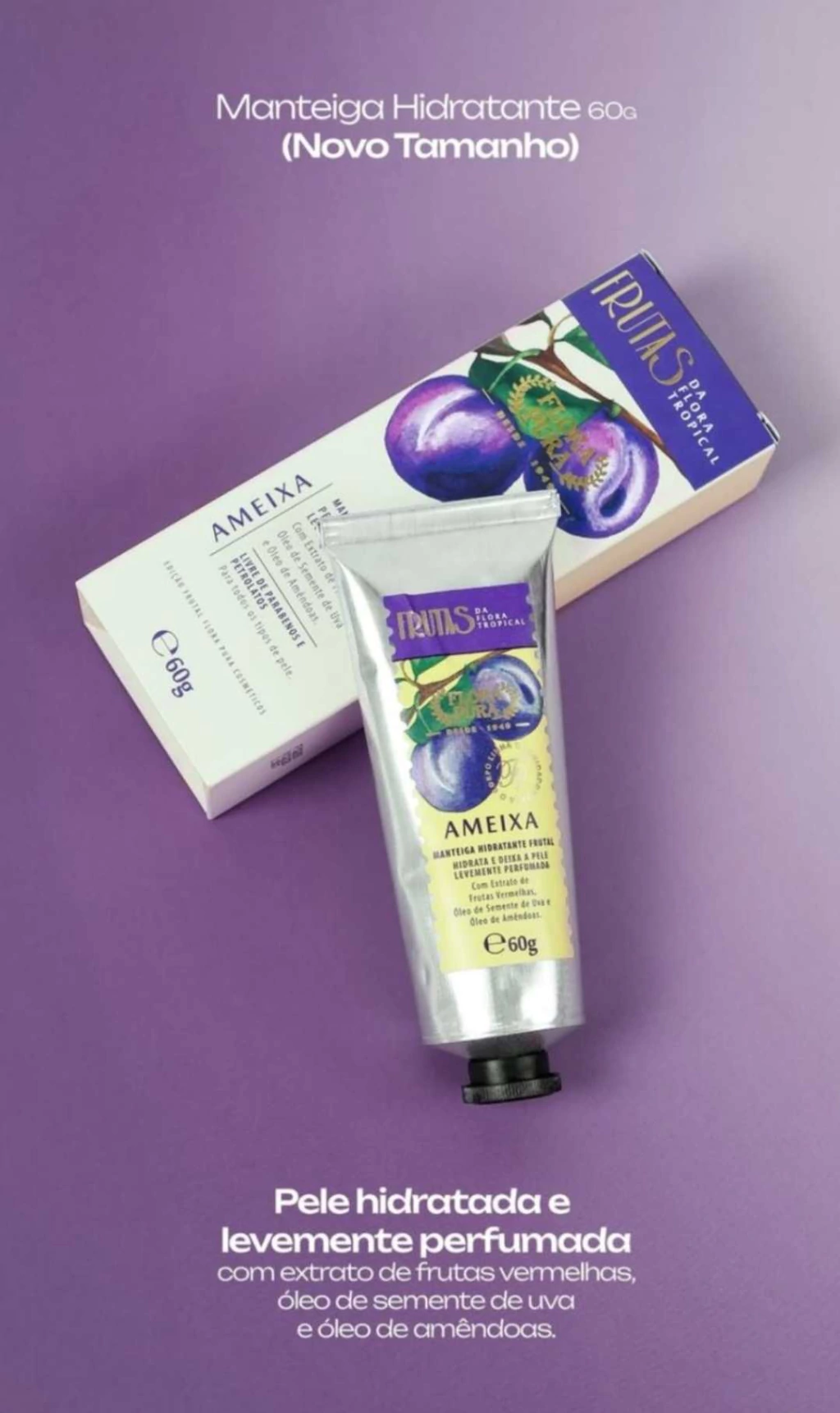 MANTEIGA HIDRATANTE FRUTAL AMEIXA 60G FLORA PURA