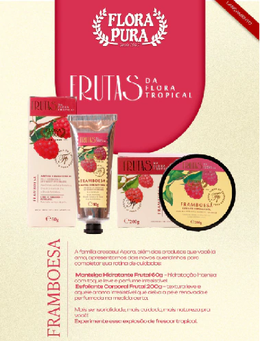 MANTEIGA HIDRATANTE FRUTAL FRAMBOESA 60G FLORA PURA