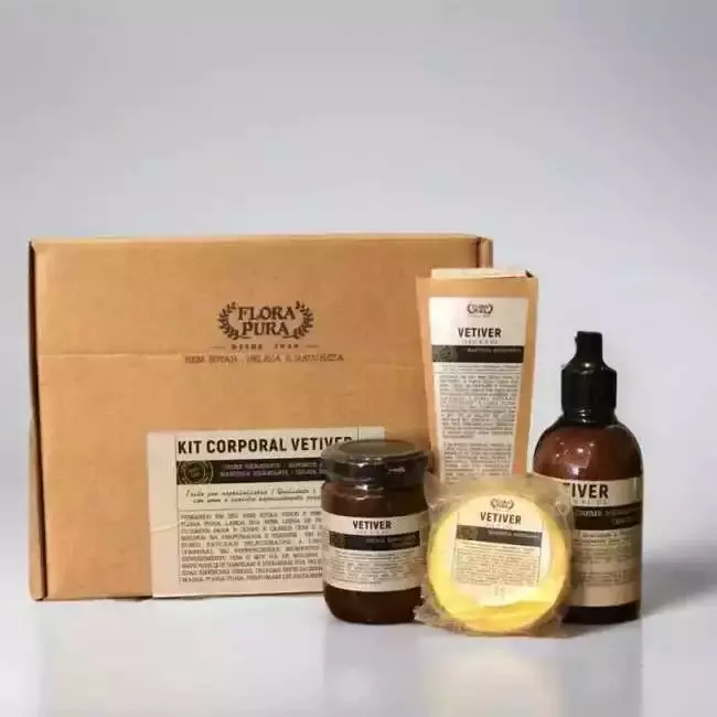 KIT CORPORAL DE VETIVER 590ML FLORA PURA
