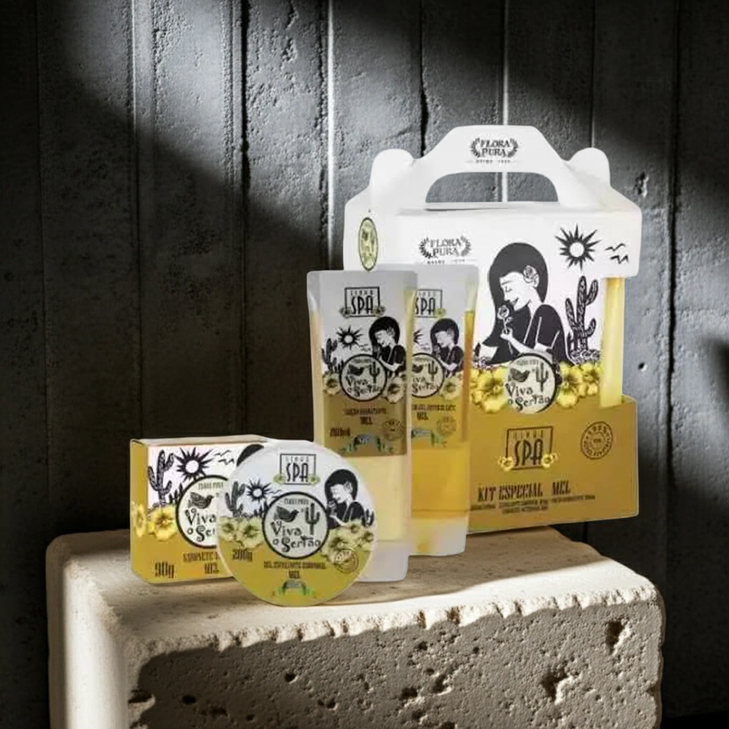 KIT ESPECIAL DE MEL VIVA O SERTAO 690G LINHA SPA FLORA PURA