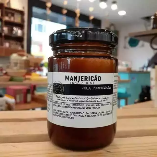 VELA PERFUMADA DE MANJERICAO 150G FLORA PURA