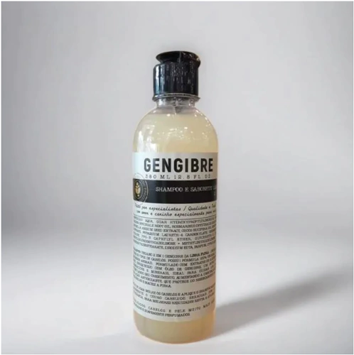 SHAMPOO E SABONETE LIQUIDO 2 EM 1 VEGANO GENGIBRE 380ML FLORA PURA