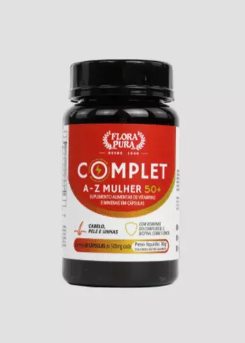 COMPLET A-Z MULHER 50+ 60 CAPS 500MG FLORA PURA