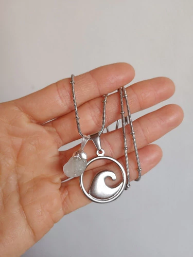 Collar Dijes Ola Y Aguamarina - comprar online